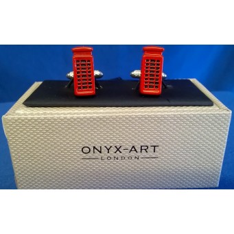 ONYX-ART CUFFLINK SET - RED TELEPHONE BOX